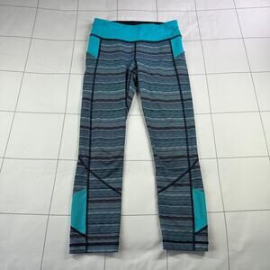Lululemon Leggings Womens 4 Blue Pace Rival Space Dye Twist Cropped Gym Run Yoga